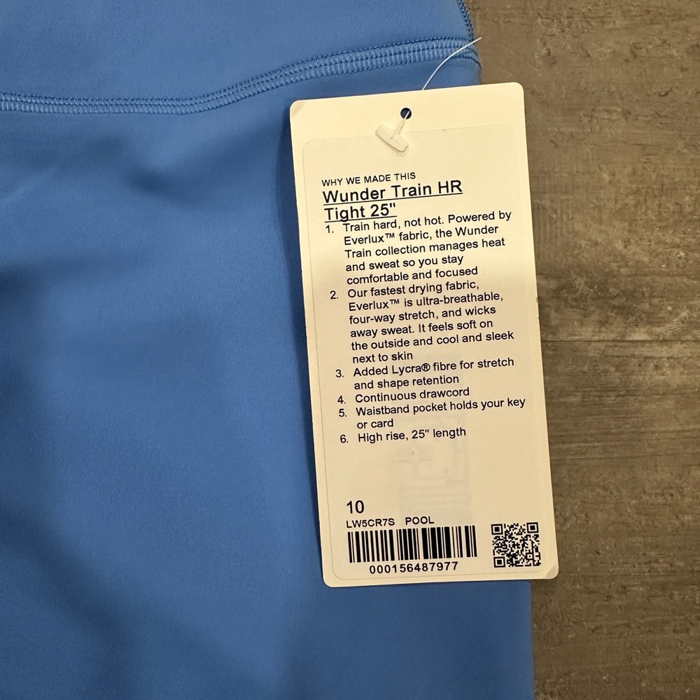 NEW with tags!! Lululemon Wunder Train High-Rise Tight 25" Pool Party Sz 10 - Picture 2 of 10